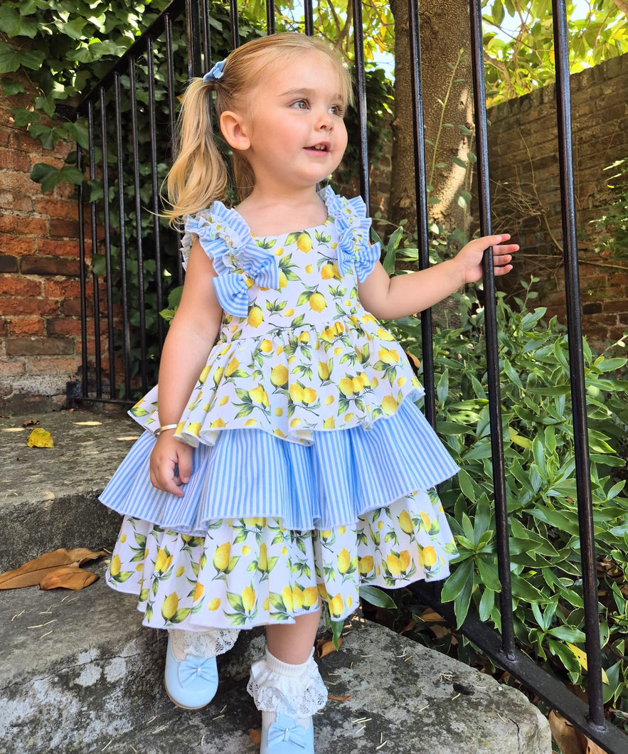 BUTTON UP BABY - LAYERED LEMON DRESS