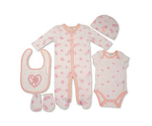 Load image into Gallery viewer, JUST FOR ME - BABY GIRLS 5 PIECE LAYETTE SET - FLOWERS