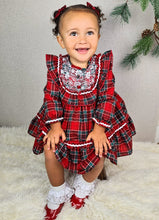 Load image into Gallery viewer, BUTTON UP BABY - RED TARTAN CHRISTMAS DRESS