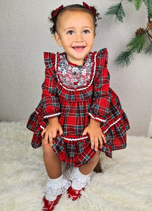 BUTTON UP BABY - RED TARTAN CHRISTMAS DRESS