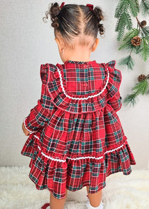 BUTTON UP BABY - RED TARTAN CHRISTMAS DRESS