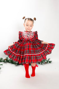 BUTTON UP BABY - RED TARTAN CHRISTMAS DRESS