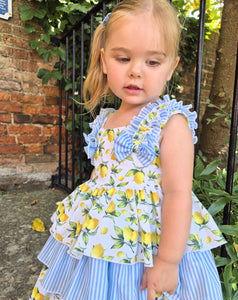 BUTTON UP BABY - LAYERED LEMON DRESS