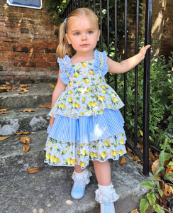 BUTTON UP BABY - LAYERED LEMON DRESS