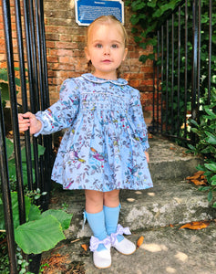 BUTTON UP BABY - BLUE BIRDS SMOCKED DRESS (PRE-ORDER)