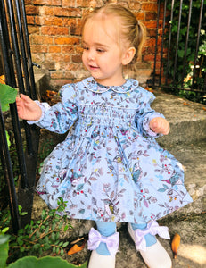 BUTTON UP BABY - BLUE BIRDS SMOCKED DRESS (PRE-ORDER)
