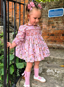 BUTTON UP BABY - OWL SMOCKED DRESS
