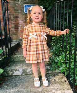 BUTTON UP BABY - BEIGE CHECKED DRESS