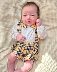 BUTTON UP BABY - BEIGE AND BLACK SET