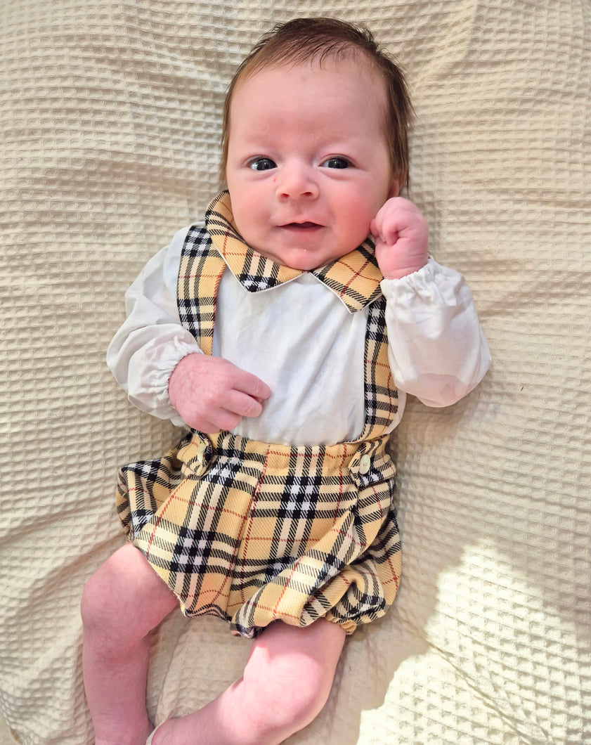 BUTTON UP BABY - BEIGE AND BLACK SET
