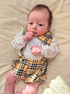 BUTTON UP BABY - BEIGE AND BLACK SET