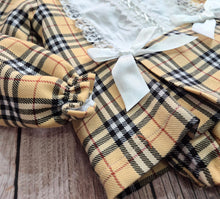 Load image into Gallery viewer, BUTTON UP BABY - BLACK AND BEIGE CHECK DRESS