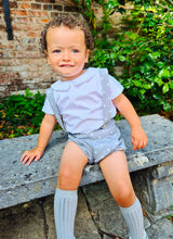 Load image into Gallery viewer, BUTTON UP BABY - GREY AND WHITE POLKA DOT BRACES SET