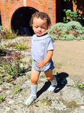 Load image into Gallery viewer, BUTTON UP BABY - GREY AND WHITE POLKA DOT BRACES SET