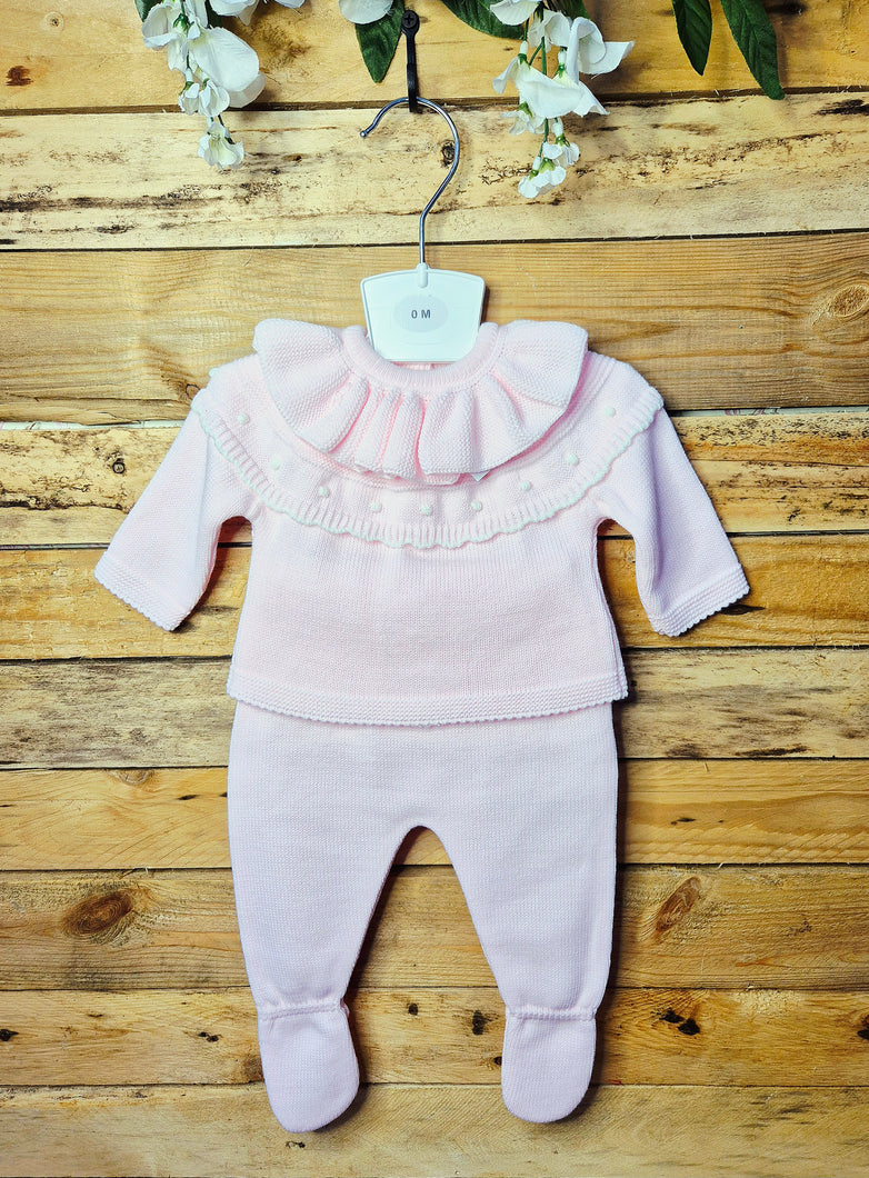 LITTLE NOSH - PINK KNITTED 2 PIECE SET