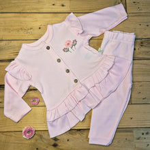 Load image into Gallery viewer, BABY PINK RIBBED 2 PIECE LOUNGEWEAR SET