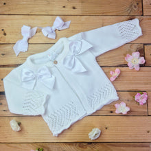 Load image into Gallery viewer, BOWED CARDIGAN - WHITE