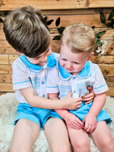 Load image into Gallery viewer, MABINI - BOYS 2 PIECE SMOCKED SHORTS SET - TEAL