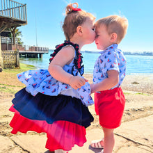 Load image into Gallery viewer, BUTTON UP BABY - SHIRT AND SHORTS 2 PIECE SET - SAILING BOATS