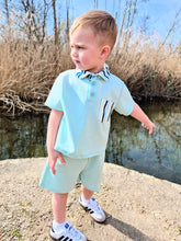 Load image into Gallery viewer, TIFFANY FASHION - BOYS 2 PIECE POCKETED POLO-SHIRT/SHORTS SET - MINT
