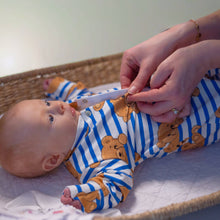 Load image into Gallery viewer, UNISEX BABY COTTON SLEEPSUIT - TEDDY STRIPE