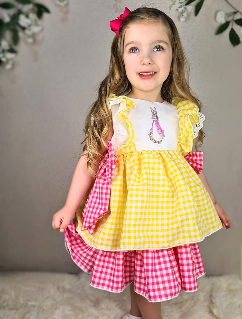 BUTTON UP BABY - PINK GINGHAM BOW DRESS