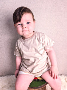 RAPIFE - BROWN AND WHITE STRIPE SHORTS AND T-SHIRT