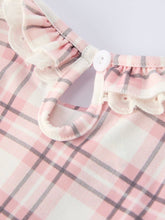 Load image into Gallery viewer, WESTERN HORSE EMBROIDERED SMOCKED PLAID BABY GIRL ROMPER