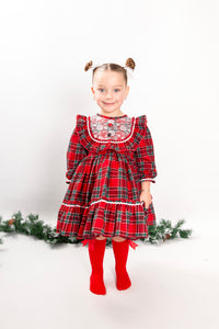 BUTTON UP BABY - RED TARTAN CHRISTMAS DRESS