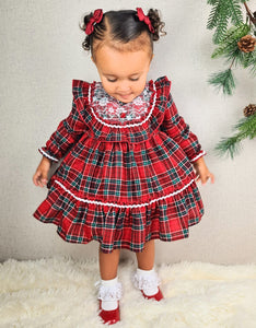 BUTTON UP BABY - RED TARTAN CHRISTMAS DRESS