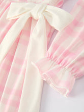 Load image into Gallery viewer, PINK PLAID RUFFLE BALLET SHOE EMBROIDERY LONG SLEEVE DRESS