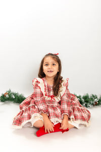 BUTTON UP BABY - NETTED CHRISTMAS DRESS