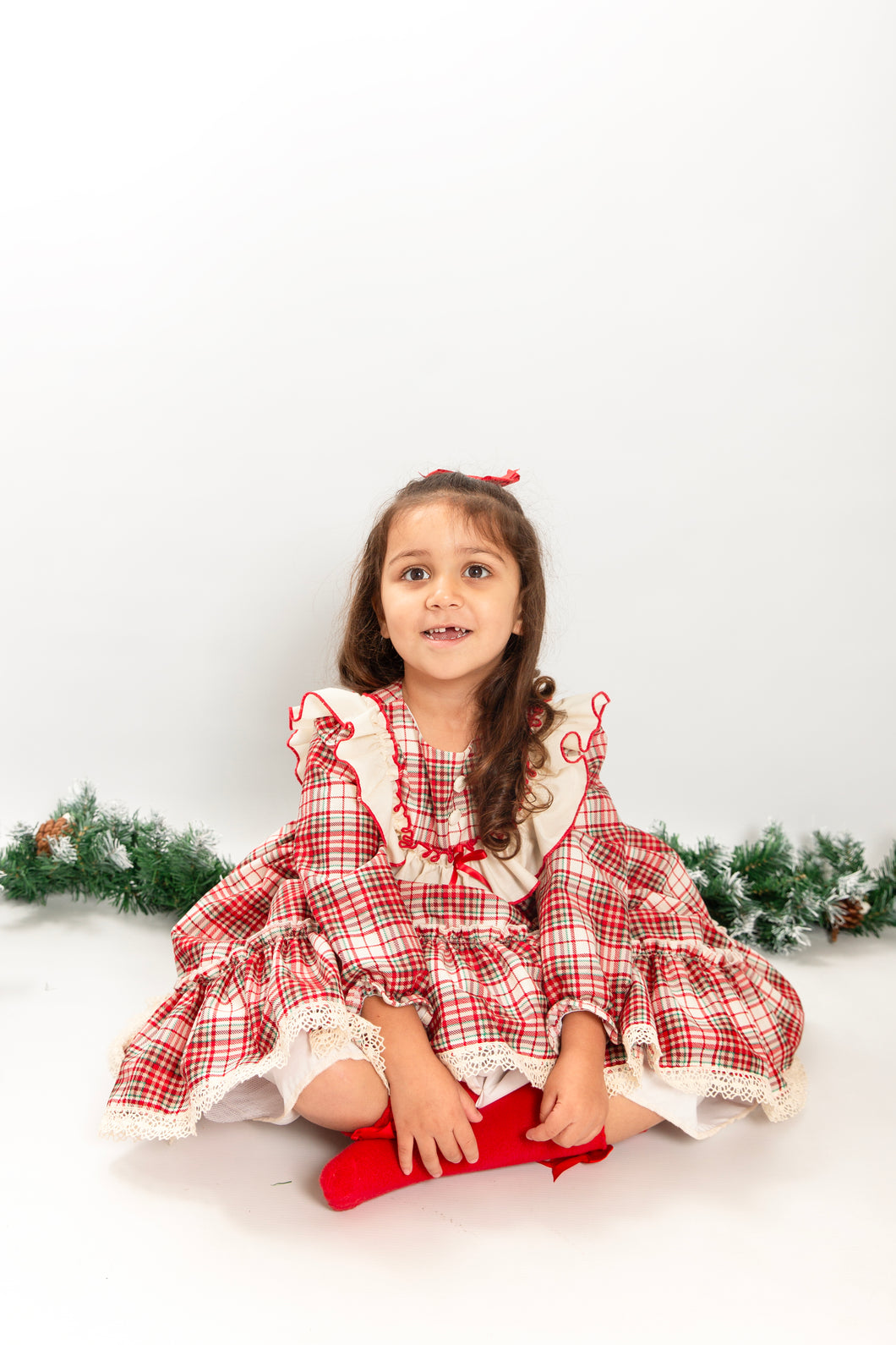 BUTTON UP BABY - NETTED CHRISTMAS DRESS
