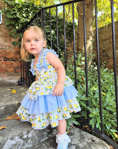 BUTTON UP BABY - LAYERED LEMON DRESS
