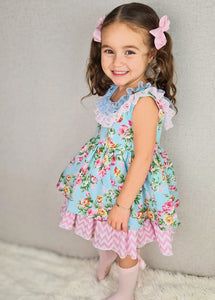 BUTTON UP BABY - FLORAL RUFFLE DRESS