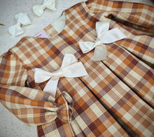 Load image into Gallery viewer, BUTTON UP BABY - BEIGE CHECKED DRESS