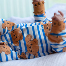 Load image into Gallery viewer, UNISEX BABY COTTON SLEEPSUIT - TEDDY STRIPE