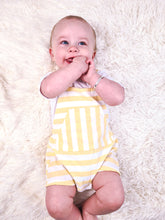 Load image into Gallery viewer, RAPIFE - YELLOW STRIPED DUNGAREE BODYSUIT