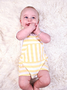 RAPIFE - YELLOW STRIPED DUNGAREE BODYSUIT
