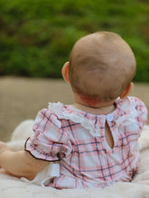 Load image into Gallery viewer, WESTERN HORSE EMBROIDERED SMOCKED PLAID BABY GIRL ROMPER