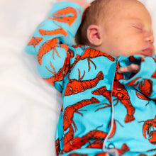 Load image into Gallery viewer, UNISEX BABY COTTON SLEEPSUIT - LOBSTER PRINT
