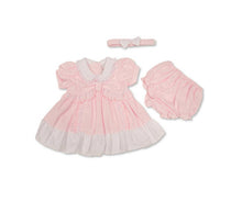 Load image into Gallery viewer, MY LITTLE CHICK - BABY DRESS WITH RUFFLES AND LACE COLLAR - PINK