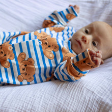 Load image into Gallery viewer, UNISEX BABY COTTON SLEEPSUIT - TEDDY STRIPE
