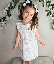 Load image into Gallery viewer, RAPIFE - WHITE AND BEIGE STRIPED SUMMER DRESS