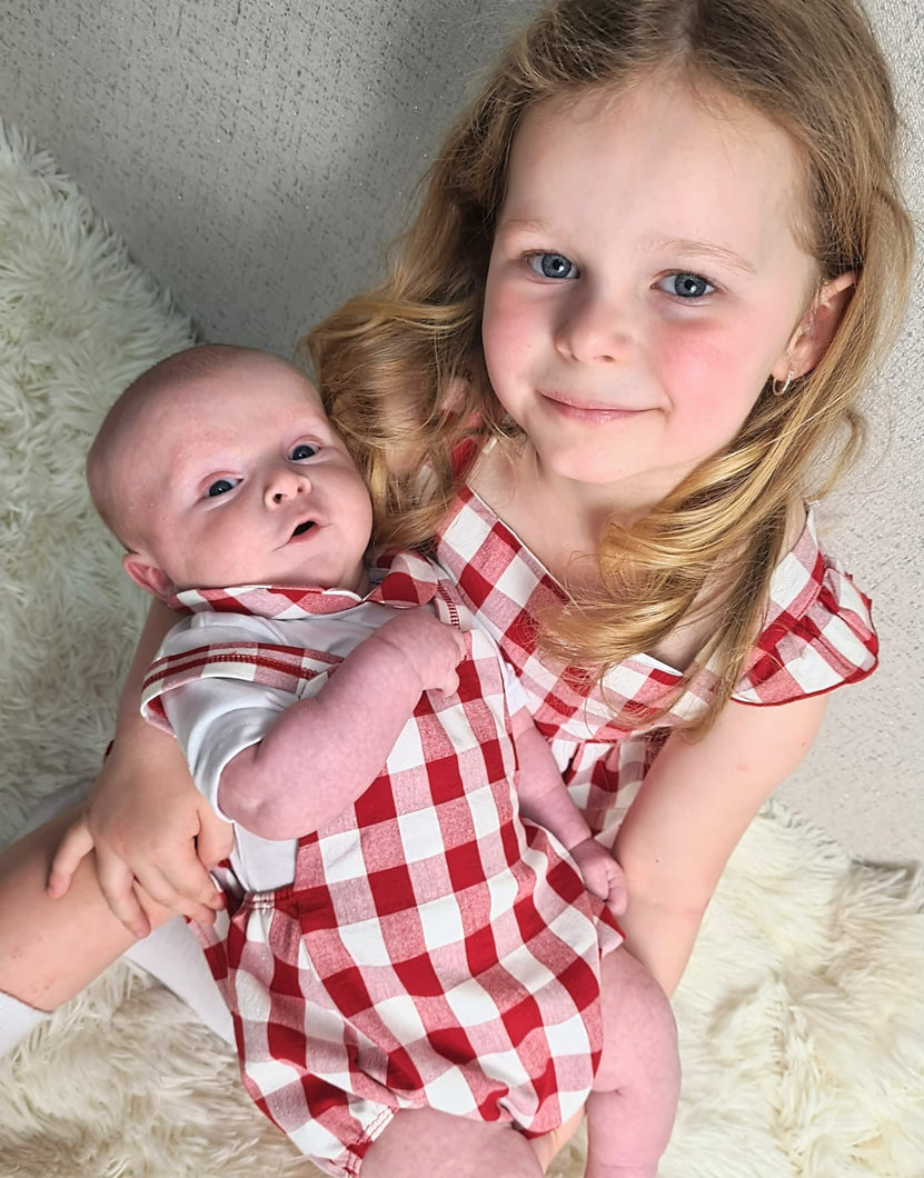RAPIFE - RED AND WHITE GINGHAM OUTFIT
