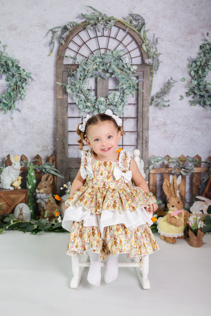 BUTTON UP BABY - BUNNY PUFFBALL DRESS