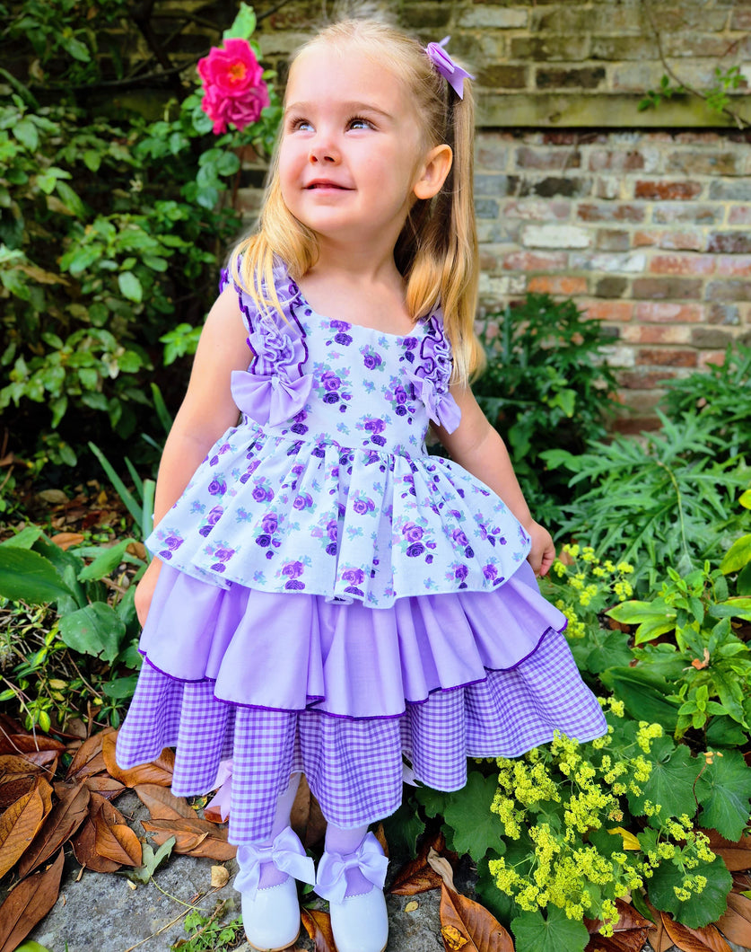 BUTTON UP BABY- PURPLE SUMMER DRESS