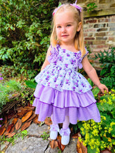 Load image into Gallery viewer, BUTTON UP BABY- PURPLE SUMMER DRESS