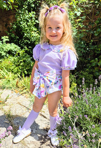 BUTTON UP BABY - LILAC FLORAL JAM PANT SET
