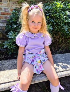 BUTTON UP BABY - LILAC FLORAL JAM PANT SET